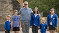 Headteacher and pupils